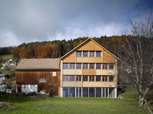 Wooden house in Mohren, Switzerland